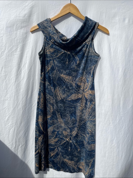 Lauren Ralph Lauren Dresses & Skirts - Ralph Lauren Navy Floral Batik Print Cowl Neck Dress size small